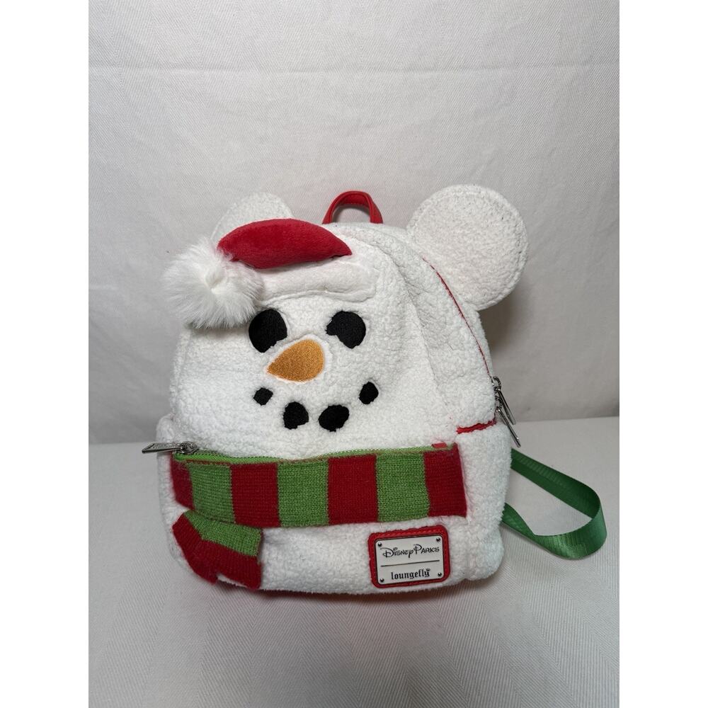 Disney Parks Mickey Mouse Snowman Christmas Loungefly Backpack